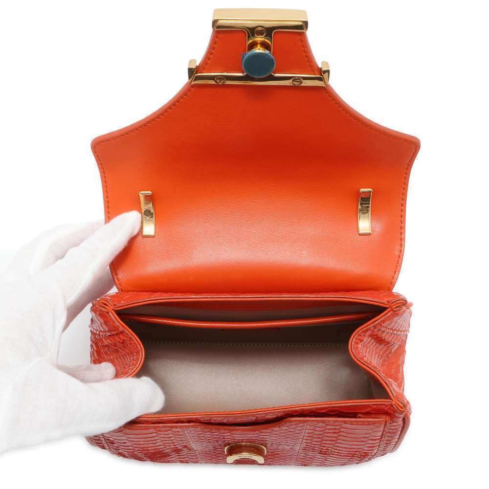 Tod's T Timeless Python 2way Shoulder Bag Orange - image 6